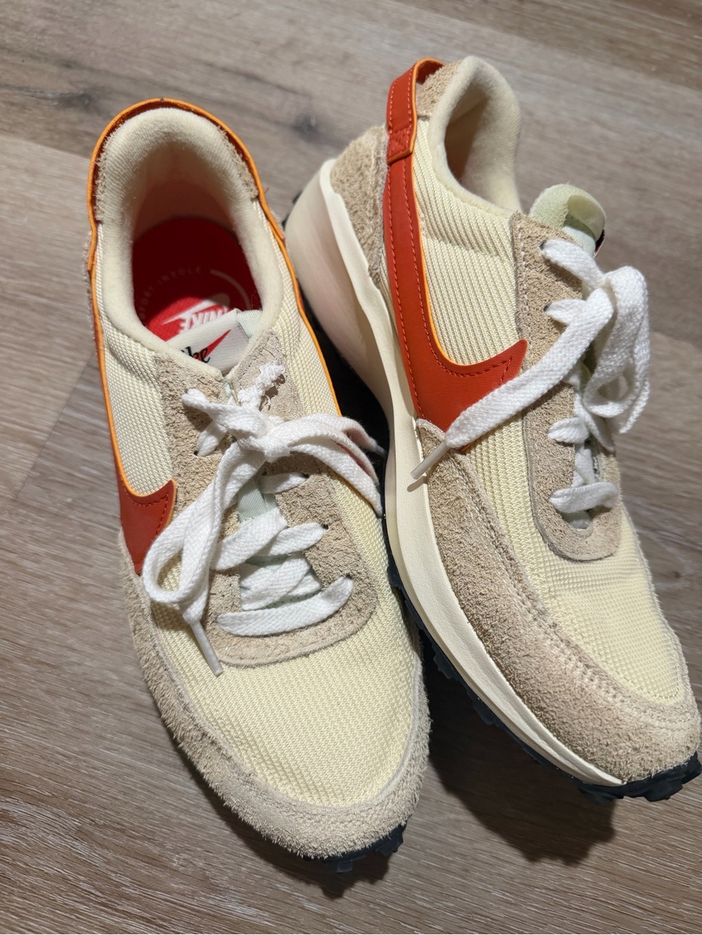 Nike Women’s Cream and Coral Retro-Style Sneakers